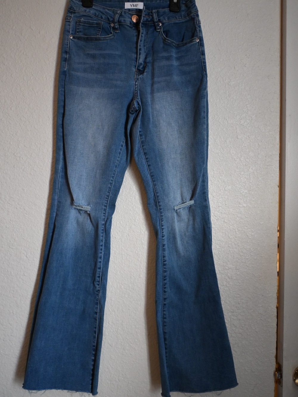 YMI Medium Blue Flare Jeans with Knee Slits